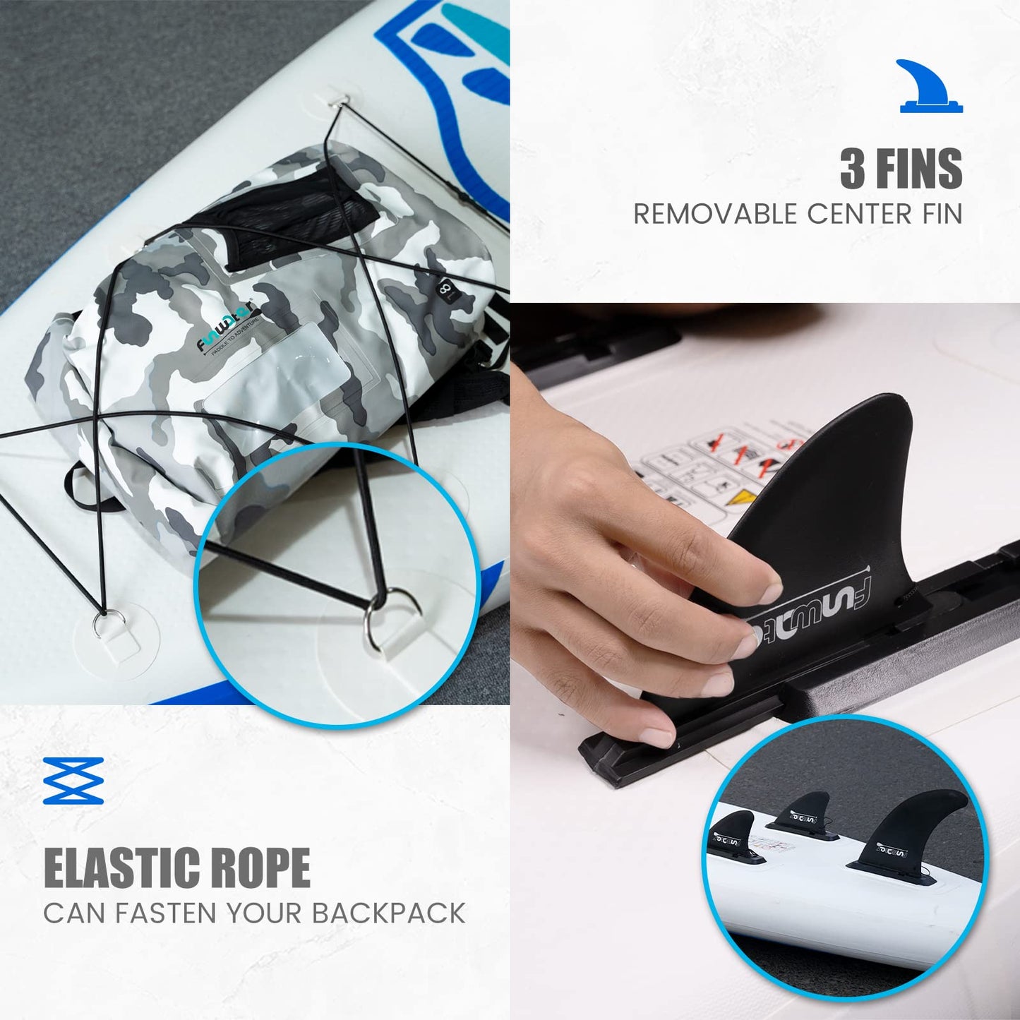 [UK Direct]  Inflatable Ultra-Light (17.6Lbs) Stand up Surfboard for All Skill Levels Everything Included with Stand up Paddle Board, Adj Paddle, Pump, ISUP Travel Backpack, Leash, Waterproof Bag SUPFW02A