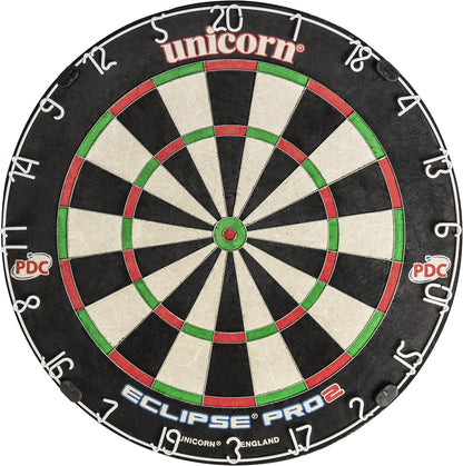 Eclipse Pro Dartscheibe Mit 2 Borsten Und Professionellem Sisal Und High Definition Spider, Professionelle Dartscheibe Für Erwachsene, Ultradünne Draht- Und Klammerfreie Konstruktion